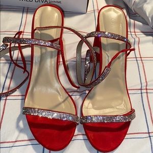 Women’s red sandals worn once 8/17/19